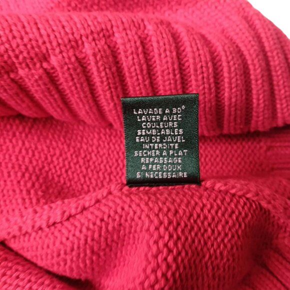 Ralph Lauren Jeans Company XL Sweater Red Turtleneck Gold Anchor Crest Nautical - Picture 5 of 15